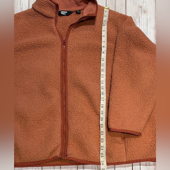 Lands’ End Women’s Sherpa Zip Up Jacket Sweatshirt Rose Size 3X (24W-26W) EUC - Picture 2 of 9
